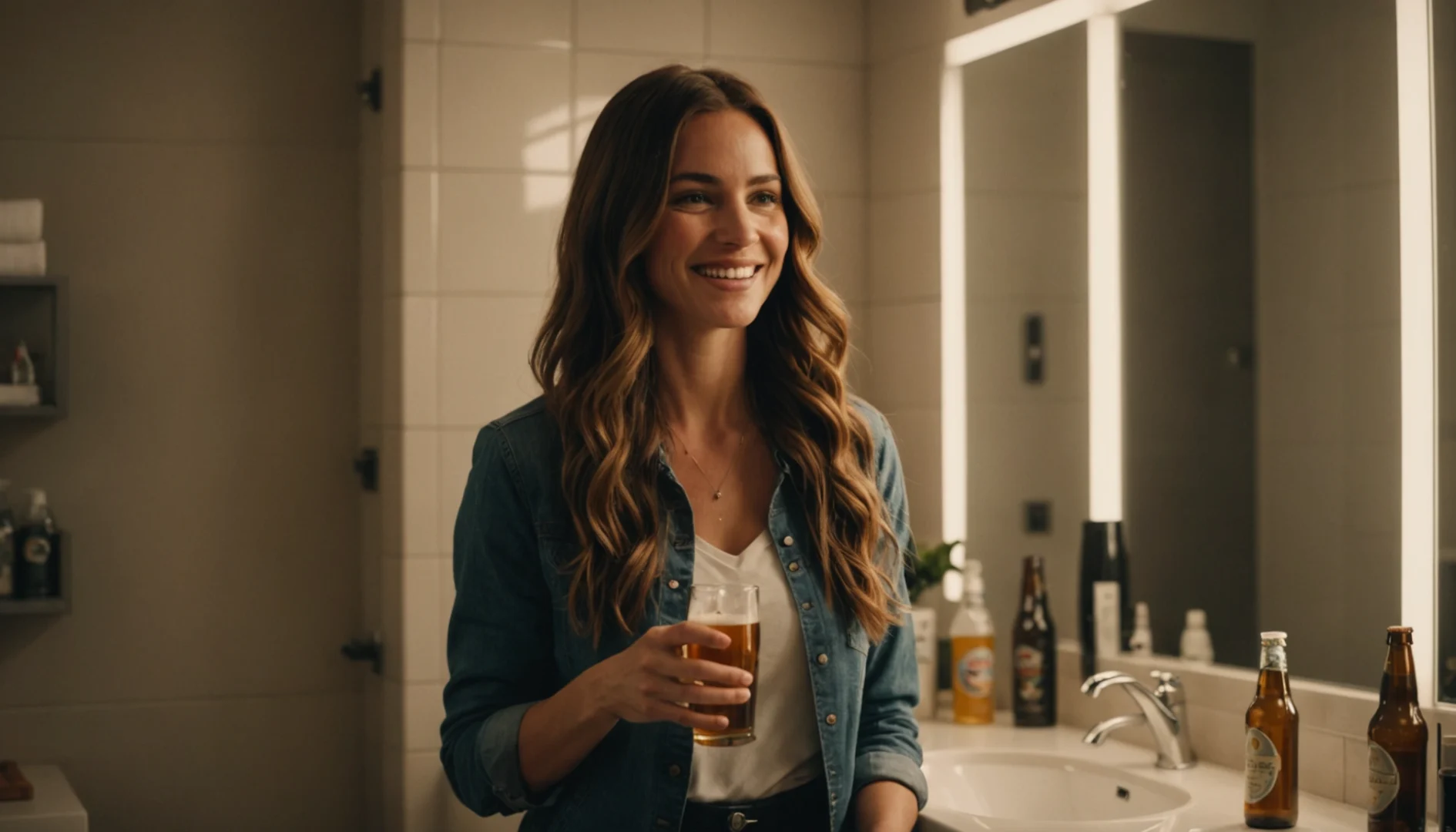 bière sur cheveux