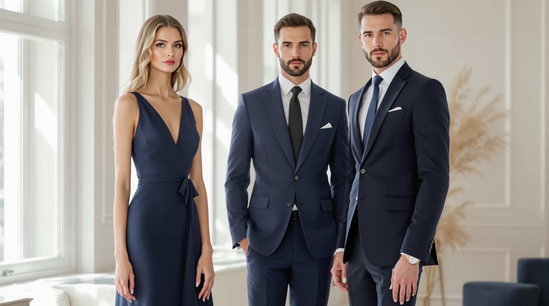 robe chic bleu marine et blanc