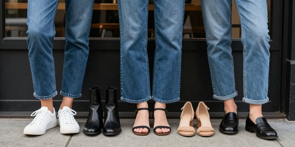 quelles chaussures porter avec un jean large